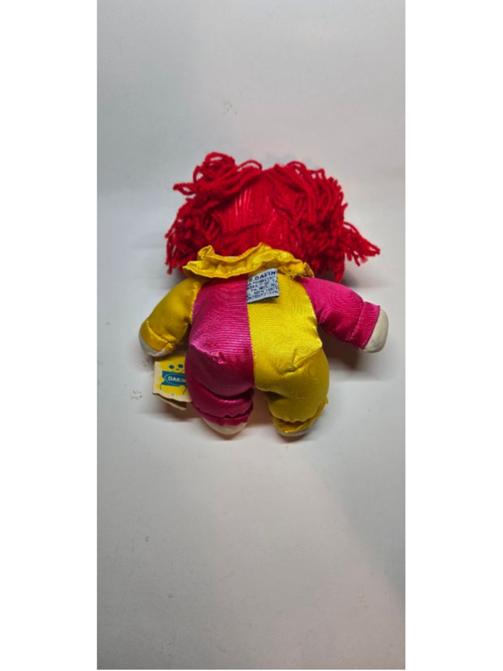 VINTAGE 1984 Dakin Clown Stuffed Plush Red Yellow Pink - Picture 6 of 10